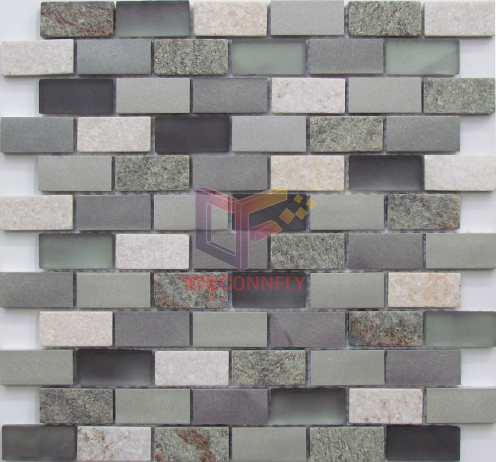 Glass Mosaic 23*48mm Mixed by Aluminium (CFA106)