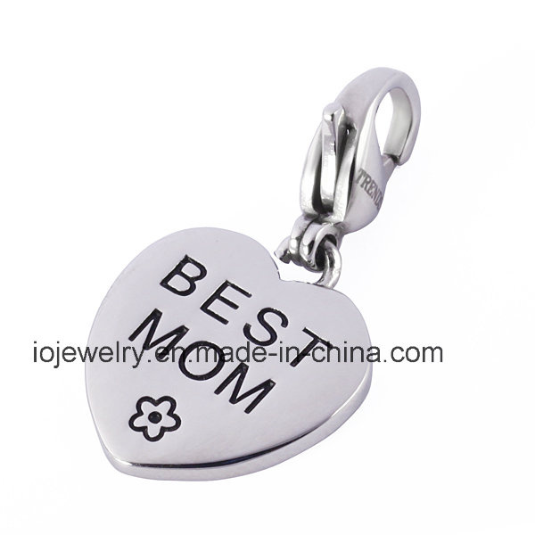 Heart Engraved Charm Best Mom Gift Jewelry