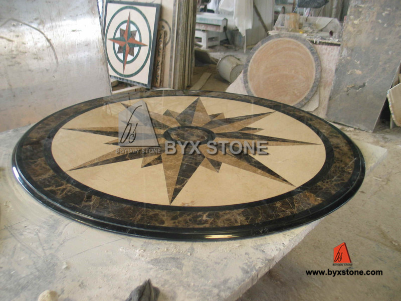 Marble Stone Waterjet Medallion/Pattern with Mixed Color