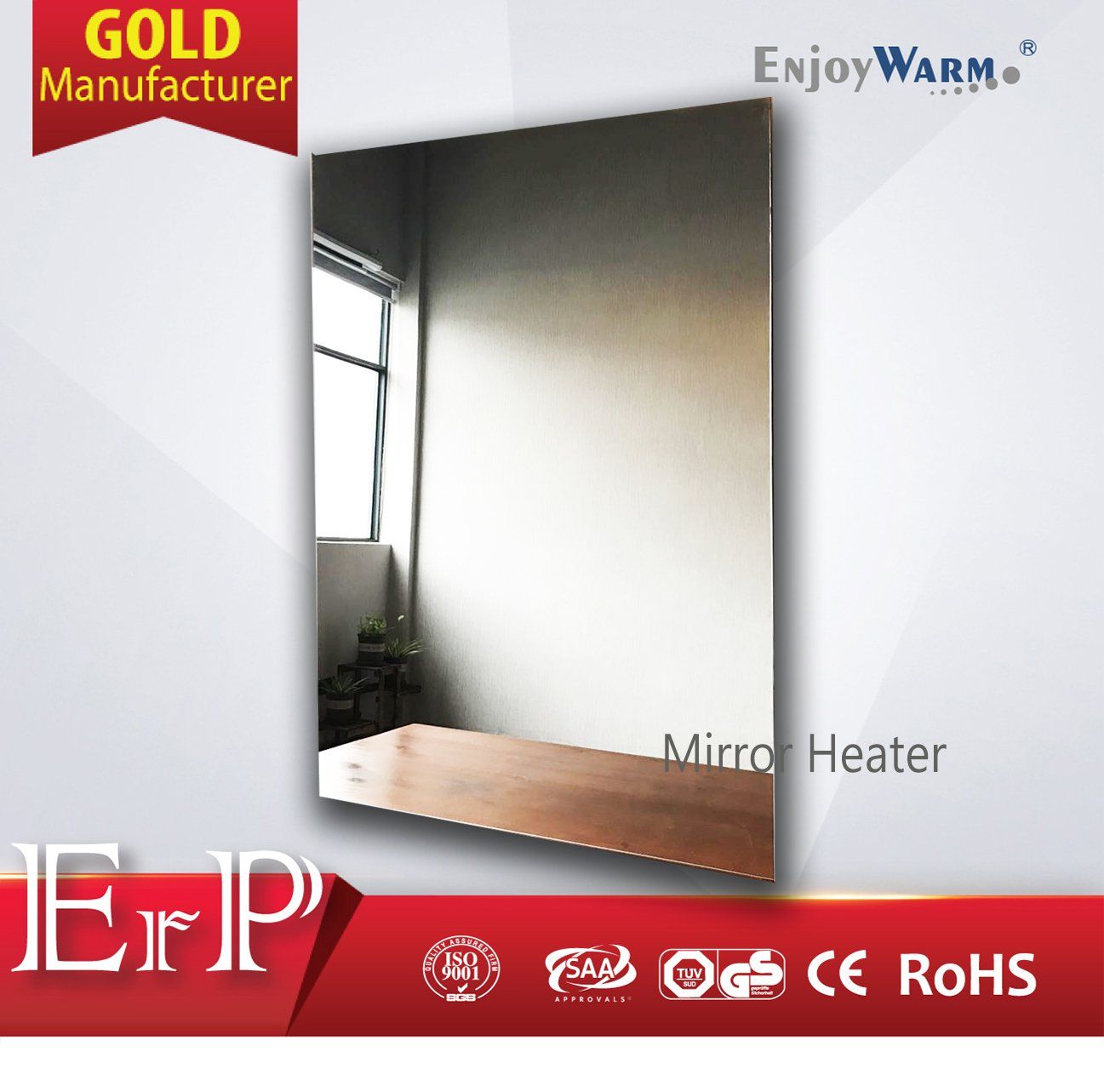 ERP Lot20 Home Electric Convector Radiator Eco Mirror Panel Heater Far Infrared Mirror Heating Panel