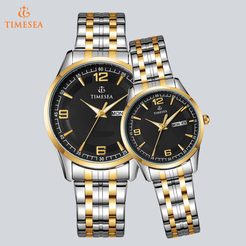 Waterproof Stainless Steel Japan Movement Quartz Couple Wrist Watch 70023