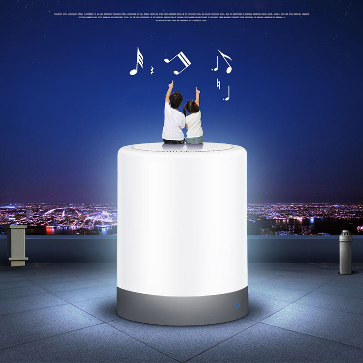 TF Card Lamp APP Portable Wireless Mini Bluetooth Speaker with LED Light RGB