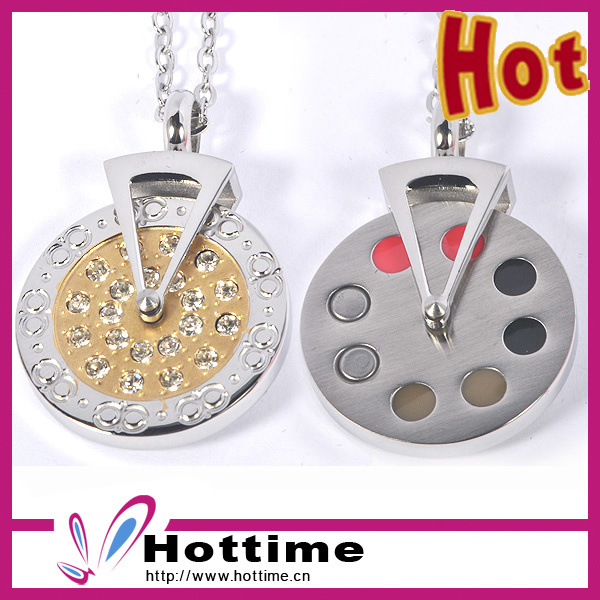 Silver and Gpld Plated Energy Pendant for Unisex with Crystal