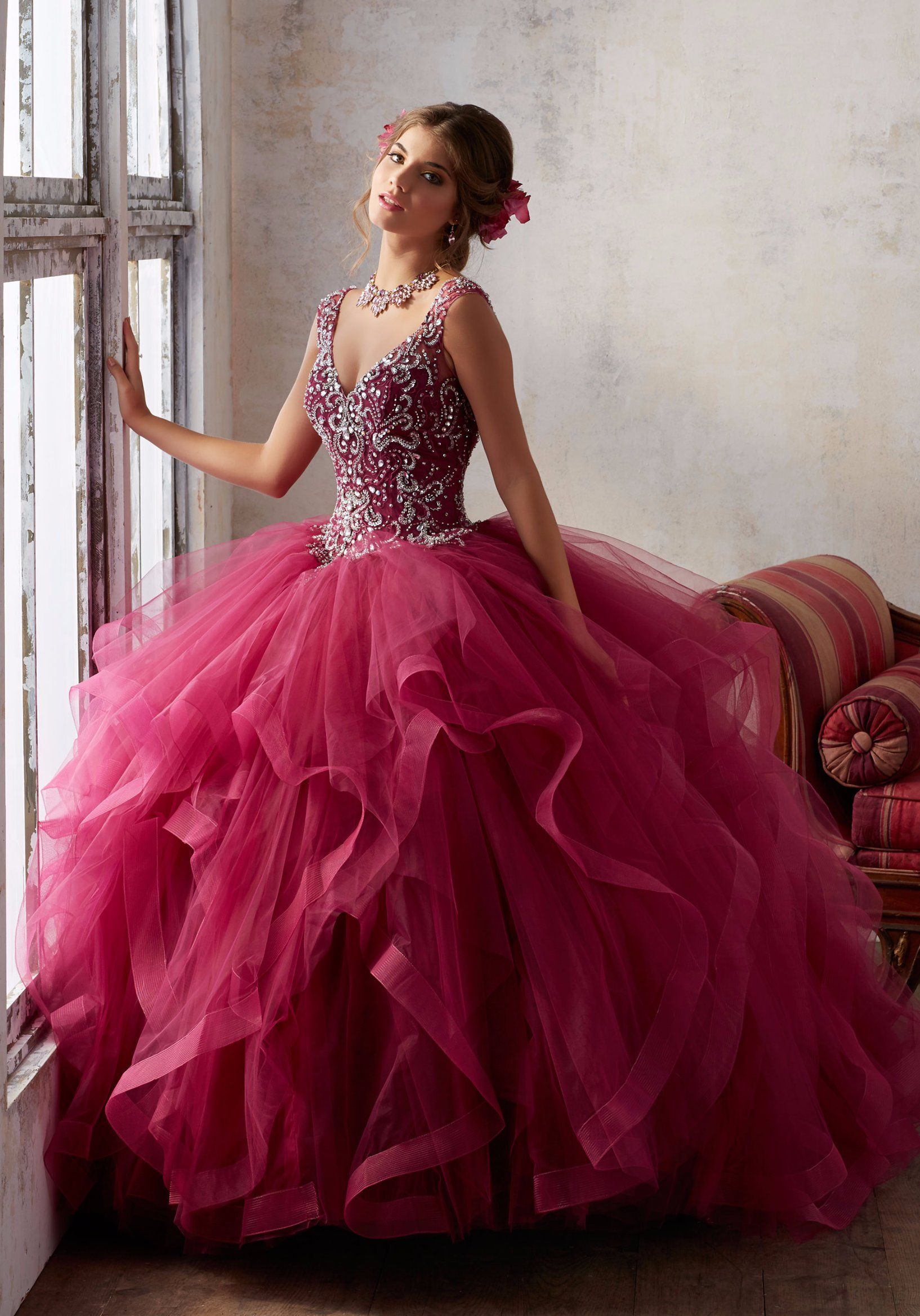 Elegant Crystal Girl Clothes Garment Prom Party Evening Quinceanera Dress (89131)