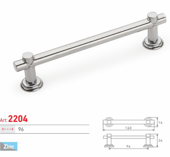 Modern Simple Design Zinc Alloy PC Finish Cabinet Handle (2204)