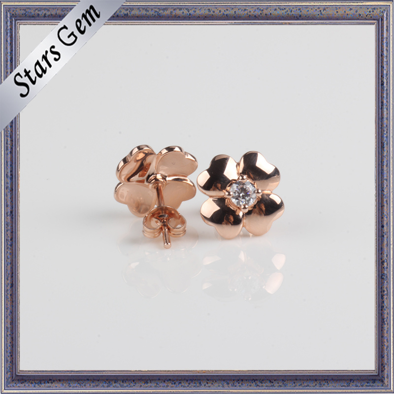 Beautiful Flower Shape Rose Gold Earring Jewelry