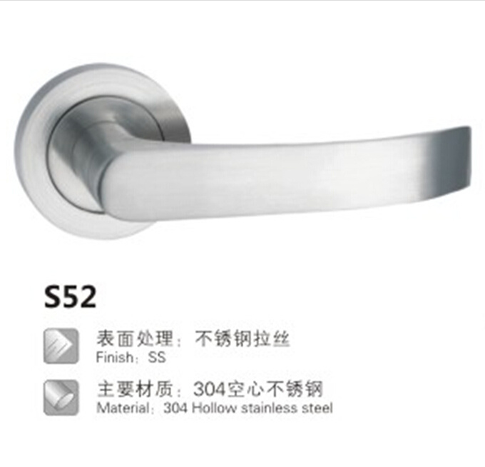 Stainless Steel Hollow Tube Lever Door Handle (S52)