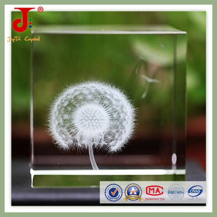 Nest 3D Laser Engraved Crystal Glass Cube (JD-CC-500)
