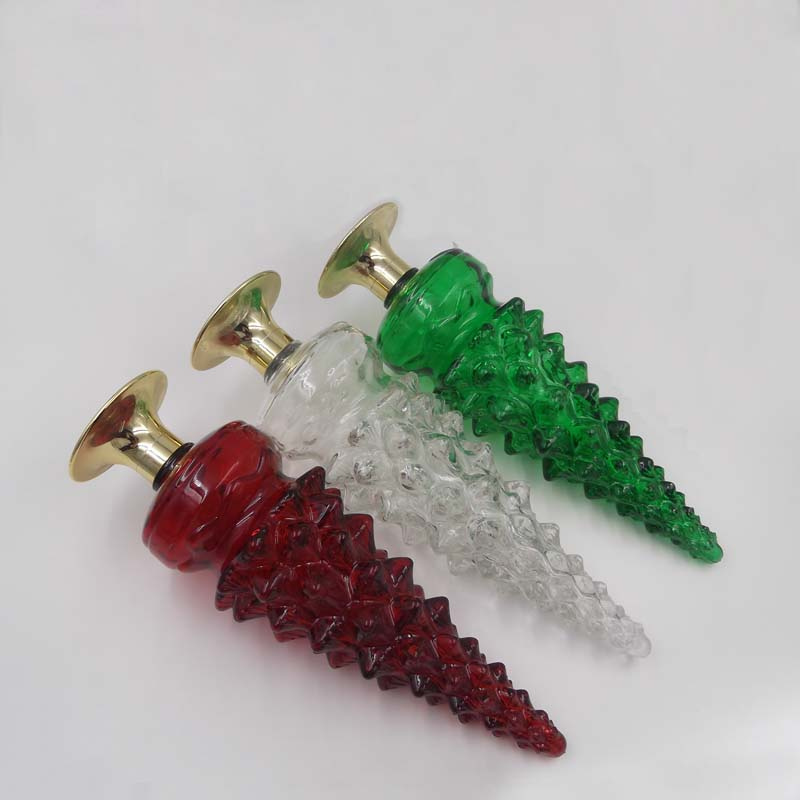0.5L Unique Christmas Tree Shape Painted Color Vodka Glass Bottle