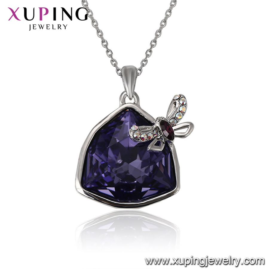 Necklace-00471 Xuping Rhinestones Pendant Chandelier Chain Crystal Chain