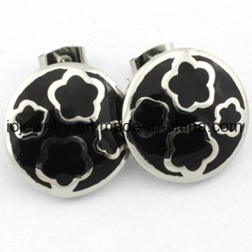 Fashion Black Surgical Steel Unique Stud Earring