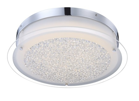 Modern 12W LED Chrome and Crystal Ceiling Lamp (LED-15108-RD)