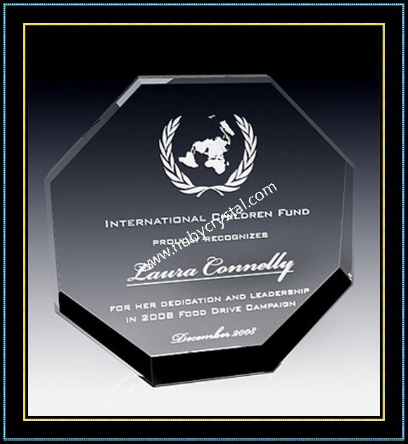 Crystal Octagon Award Plaques for Recognition 6