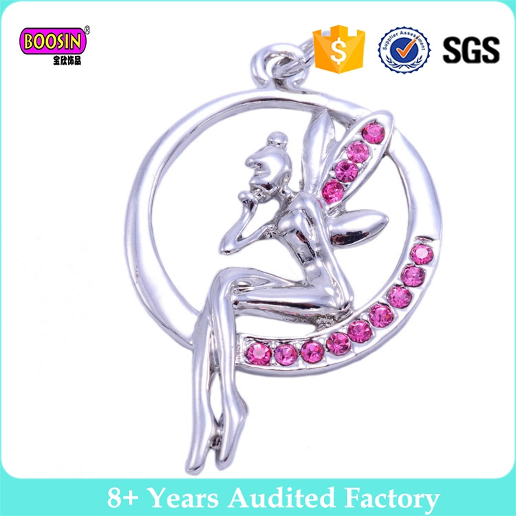 2017 Alloy Plated Factory Wholesale Crystal Angel Pendant