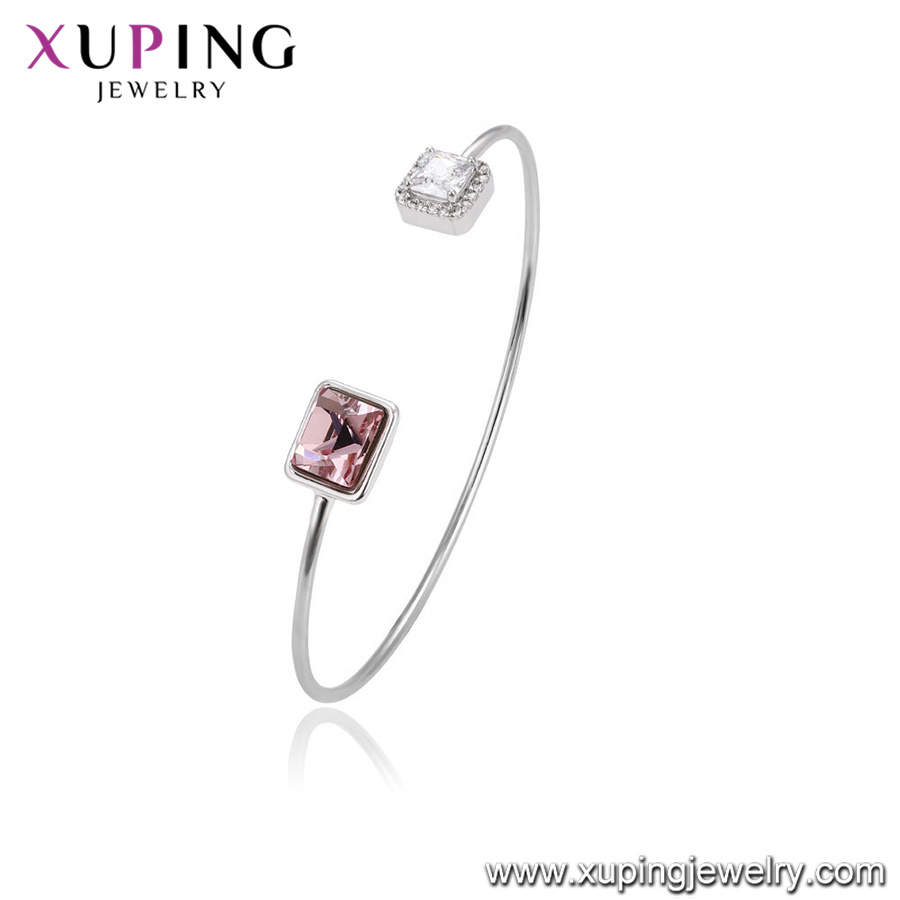 51711 Xuping Purple Square Shaped Bangle, Single Bangle Designs, Jewelry Crystals From Swarovski with Rhinestones and Crystals