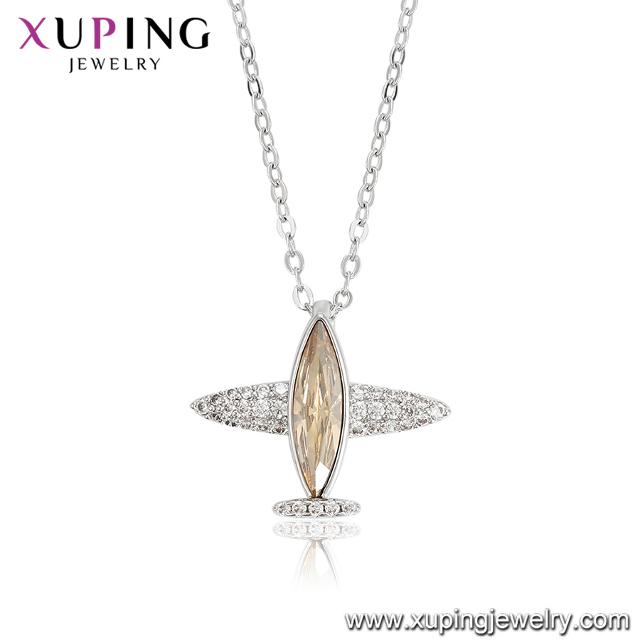 44072 Xuping Airplane Fake Diamond Necklace Crystals From Swarovski