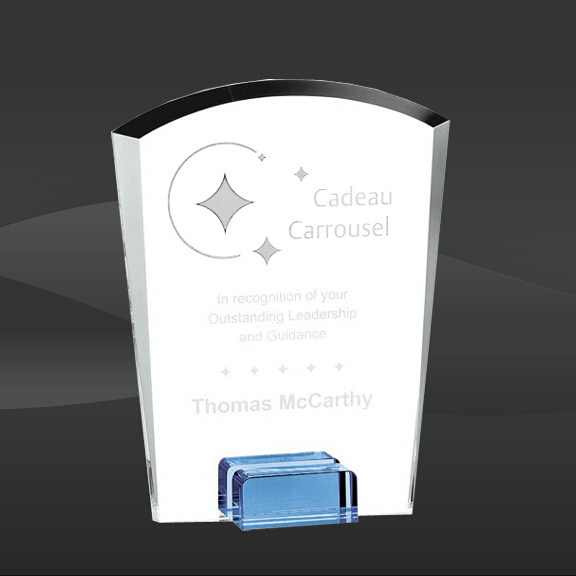 Sky Blue Wedge Crystal Award (MP-AWS4041, MP-AWS4042, MP-AWS4043)