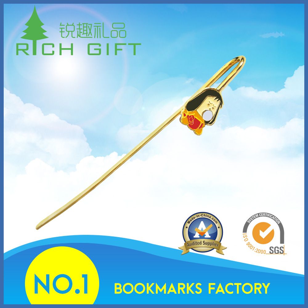 Long Style Brass Unique Fine Fashion Enamel Carton Metal Bookmark