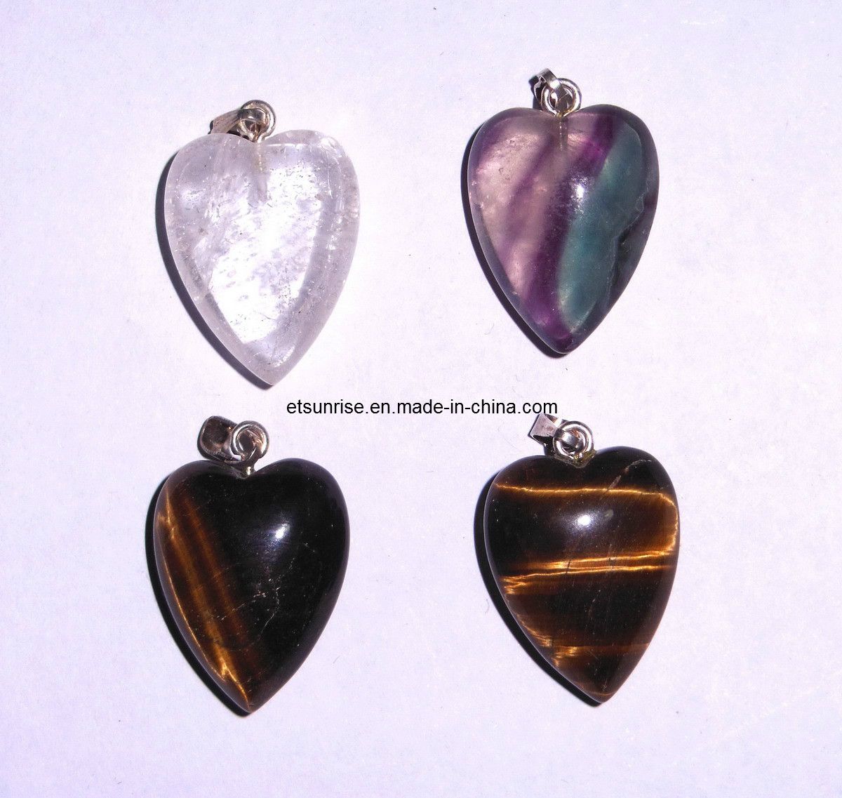 Semi Precious Stone Fashion Gemstone Heart Pendant (ESB01417)