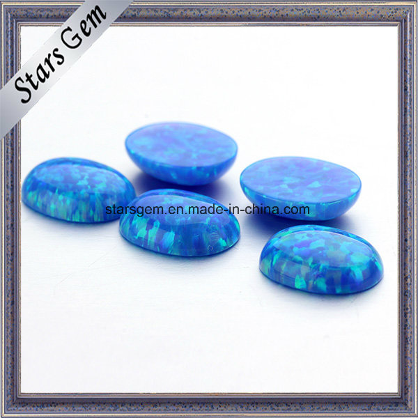 Wholesale Cabochon Dark Blue Color Synthetic Fire Opal