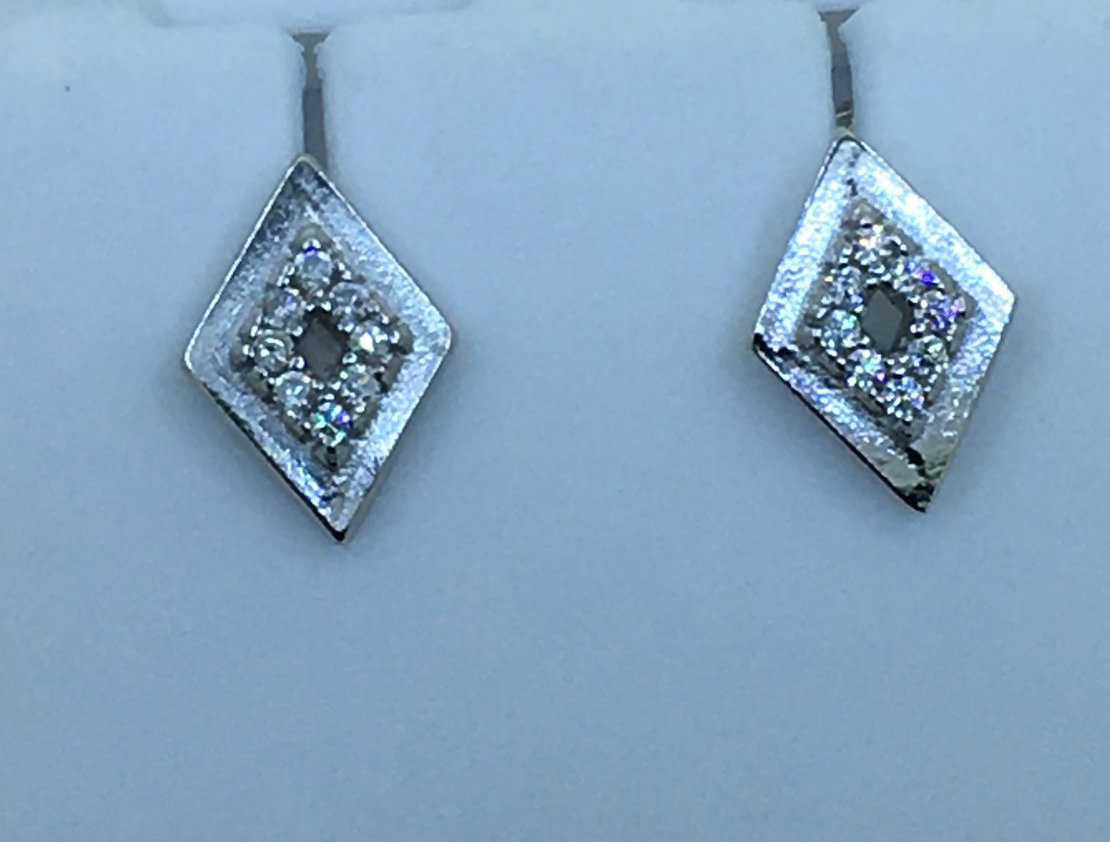 Sterling Silver Rhombus Stud Earring