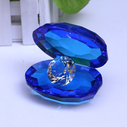 Purple Crystal Shell with Diamond for Crafts Gift (Ks250409)