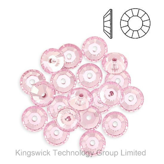 5mm Round Crystal Glass Rhinestone Flat Back Rose Color