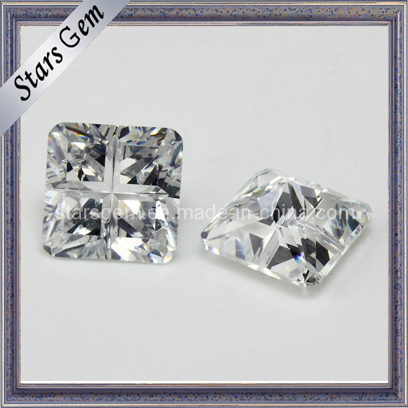 White Cross Bottom Special Cut Cubic Zirconia