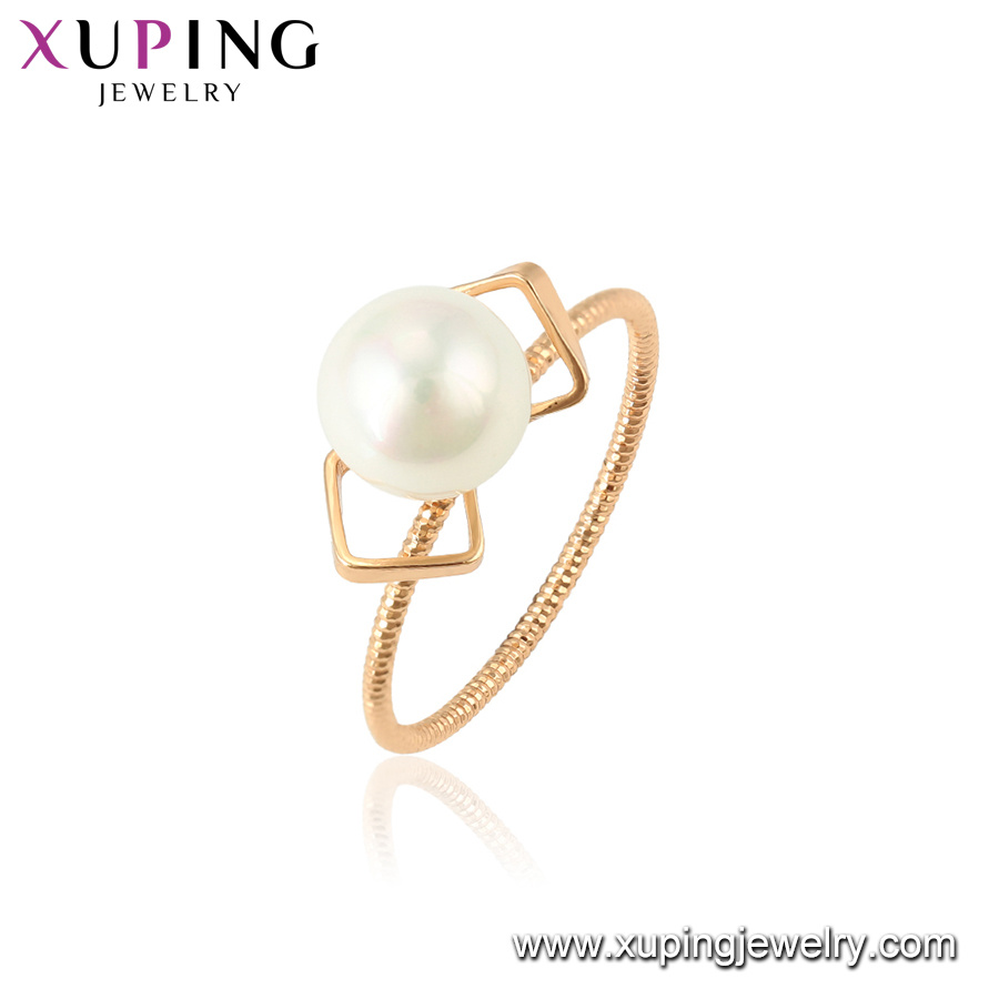 15340 Fashion Fancy Oval Black Stone 18K Gold-Plated Imitation Jewelry Finger Ring