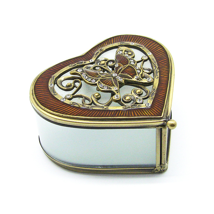 High Quality Custom Glass Metal Jewelry Boxes (Hx-7336)