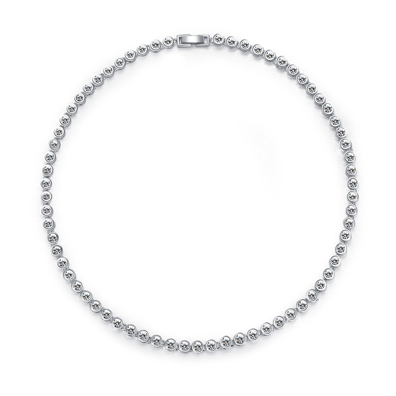 High Quality Tennis Artificial Jewelry CZ Gemstone Necklace