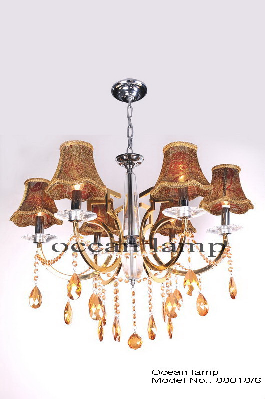 European Style Traditional K9 Crystal Pendant Lighting Chandelier (88018-6)