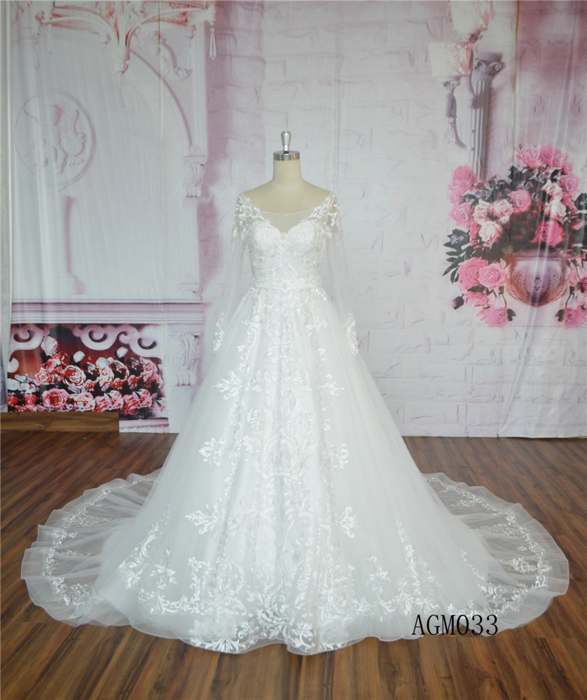 Long Sleeve Wedding Dress Ball Gown Dress for Women