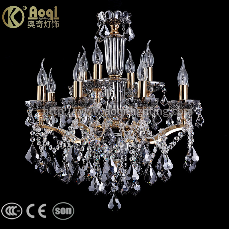 Golden Clear Black Crystal Chandelier Lights
