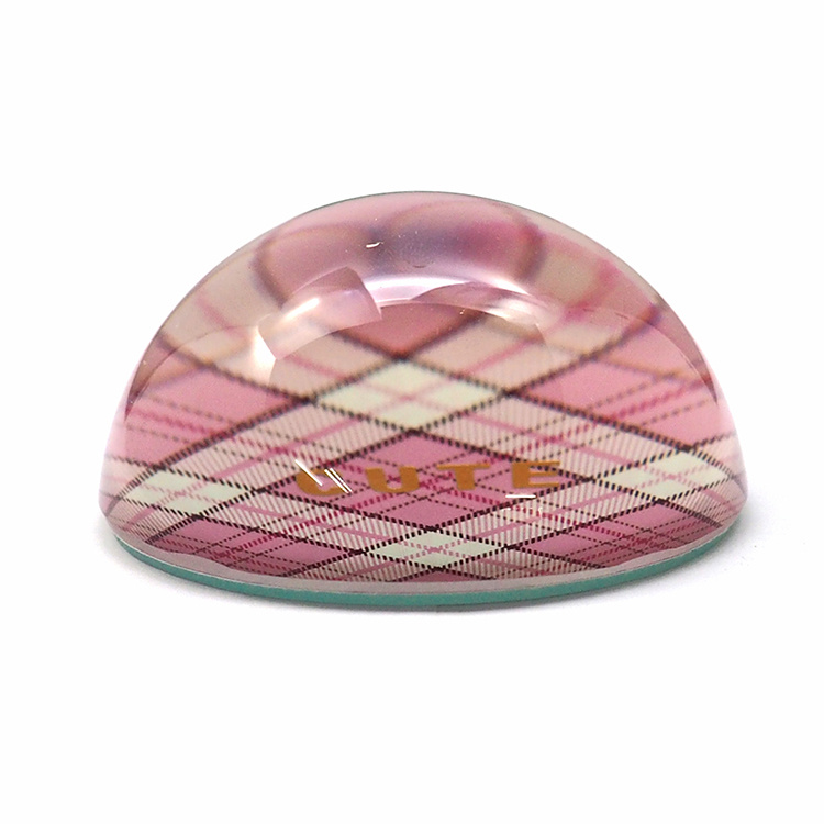 Wholesale Dome Silver Words Glass Photo Paperweight Hx-8389