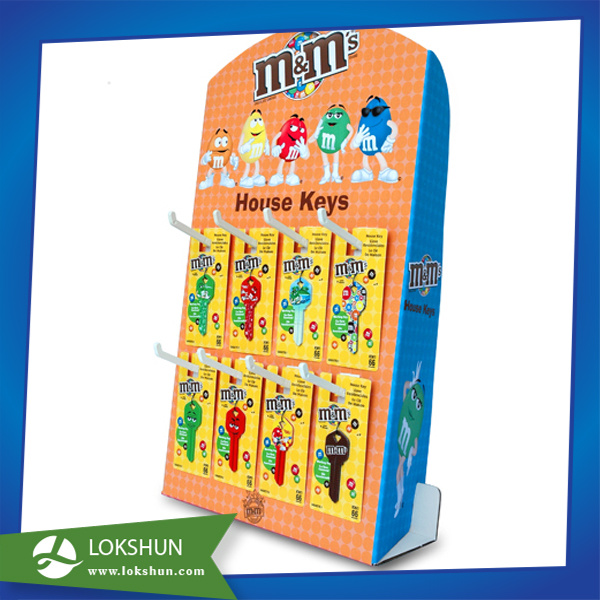 Cardboard Sidekick Display for Promotion, Pop Cardboard Display with Hooks for Chocolate