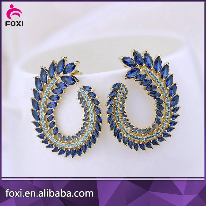 Wholesale Semi Joias Zirconia Raw Brass Earrings