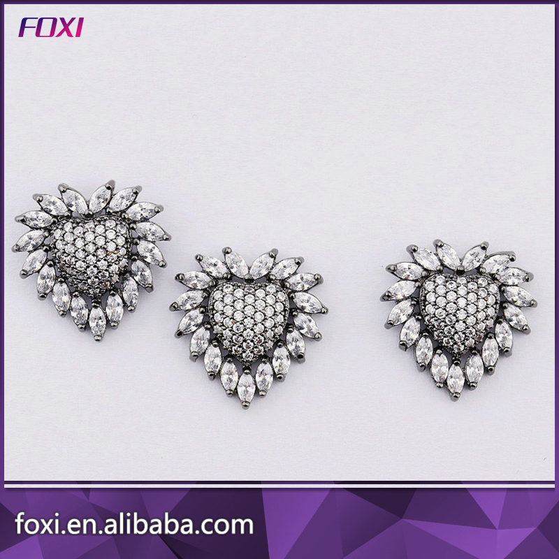 Micro Pave Setting Heart Shape Jewelry Set for Women
