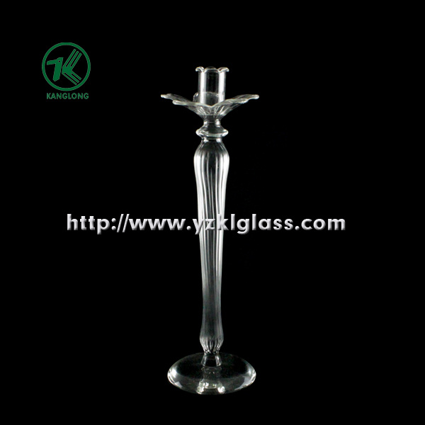Glass Candle Holder for Home Decoration with Single Poster (9*8.5*30)