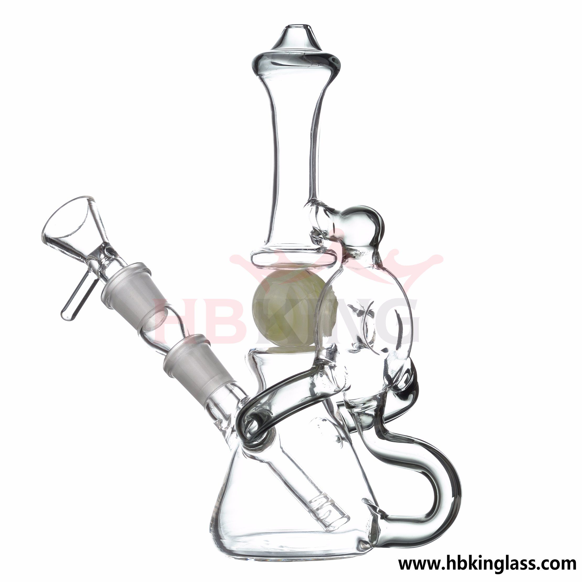 New Cross-Crystal Recycler Hookah Glass Pipe Smoking Water Pipe