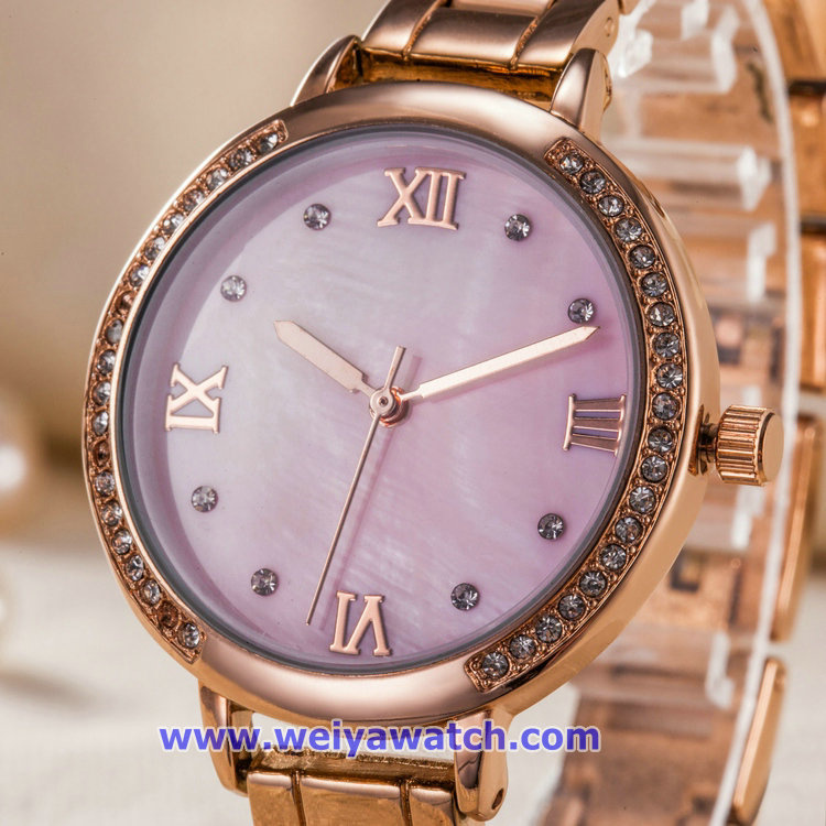 OEM Woman Watch Stainless Steel Wristwatch of Japan Quartz Movement (WY-17002A)