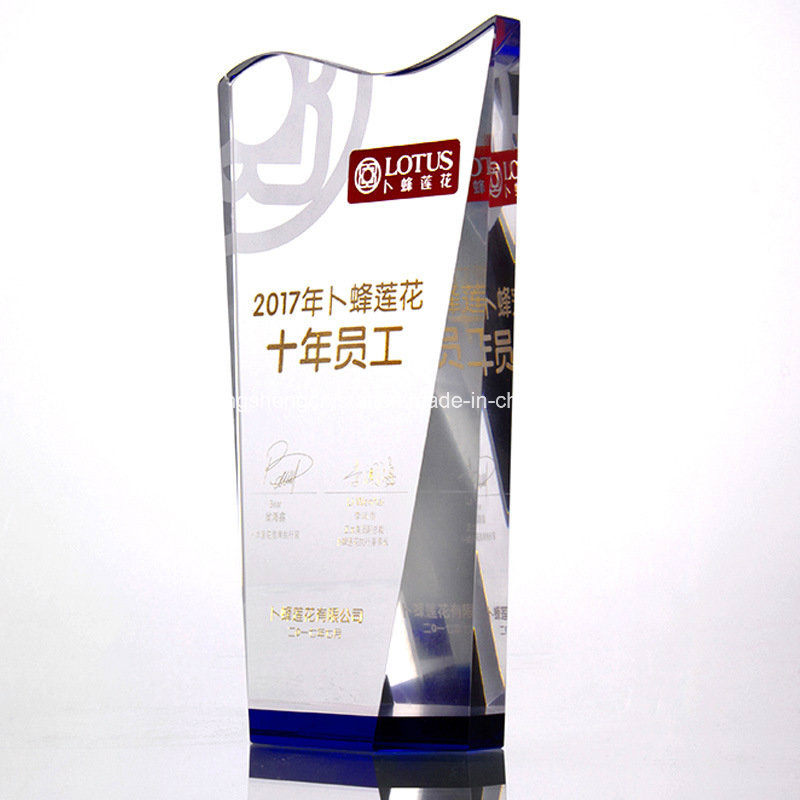 Customized Crystal Trophy with Five-Star