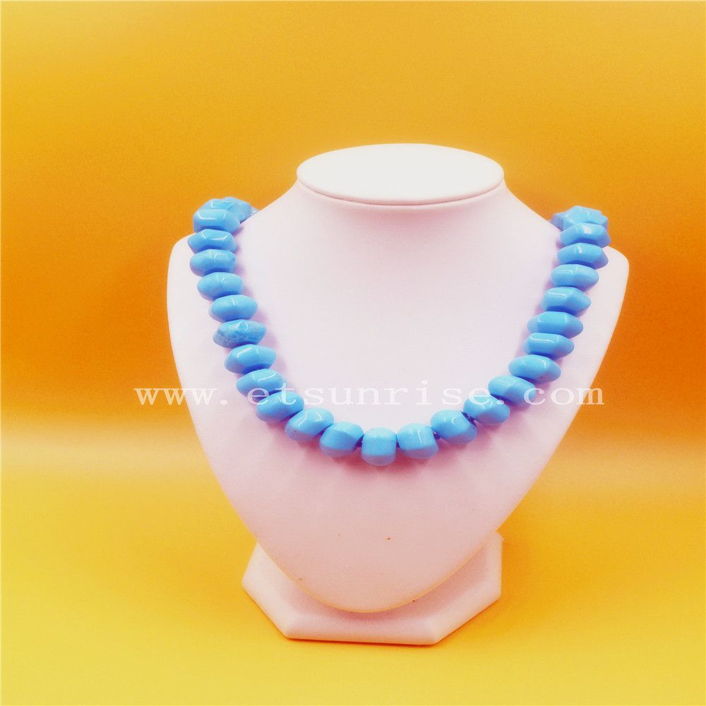 Natural Stablized Turquoise Pumpkin Beads Necklace