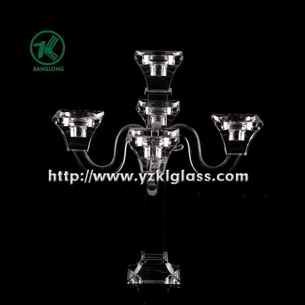Crystal Candle Holders for Wedding Decoration with Three Posts (H: 30cm)
