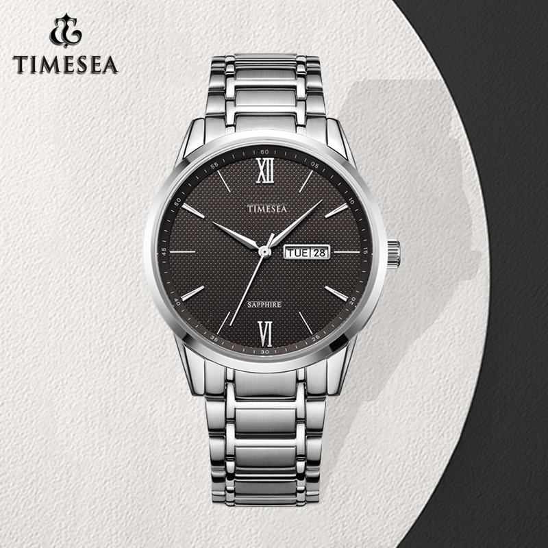 Luxury Men's Watch Waterproof Date Week Stainless Steel Wristwatch 72696