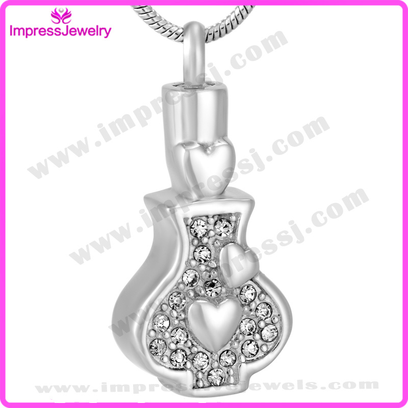 Cremation Jewelry Pendants Bottle Pendant with Crystals Ijd9646
