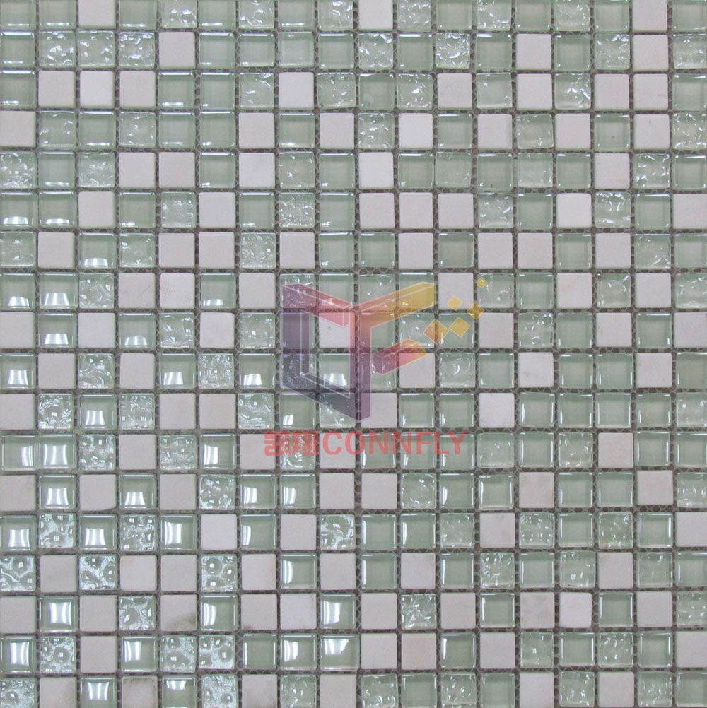 Super White Stone Mix Crystal Mosaic Tile(CS139)