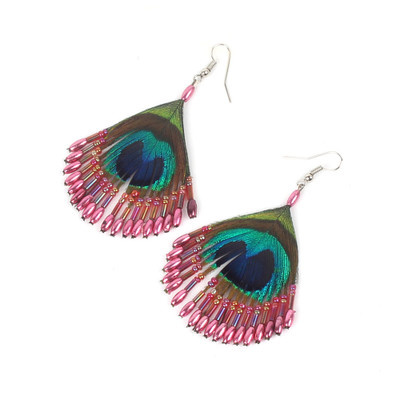 Women's Beaded Tassel Earrings Long Fringe Drop Earrings Dangle Multicolors