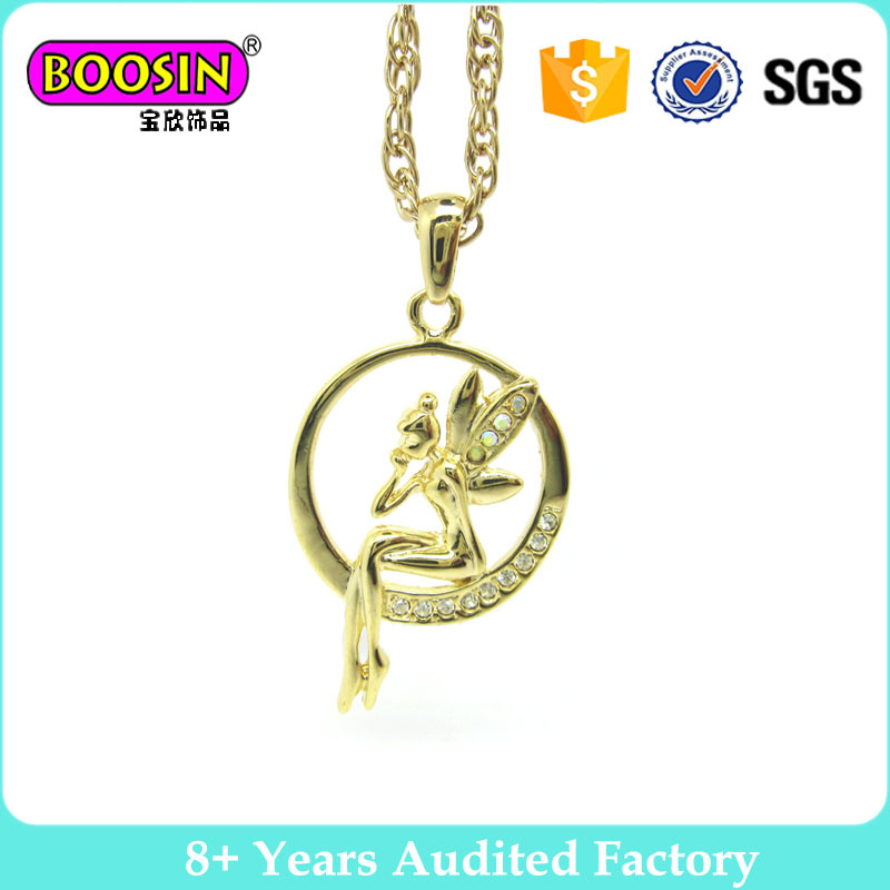 Gold Plating Angel Necklace Fashion Jewelry Charm