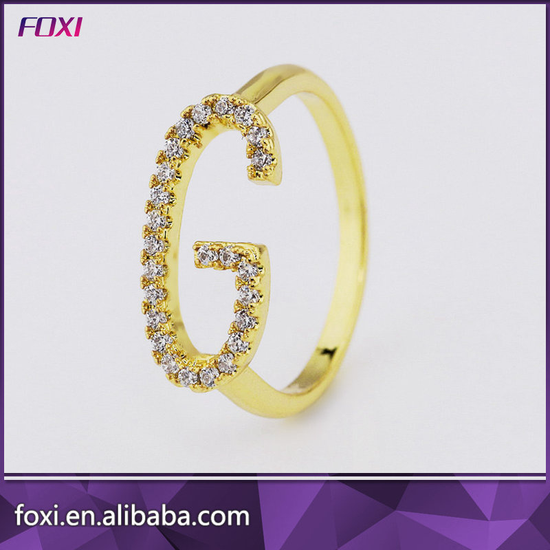 18K Gold Plated Letter G Ring for Men